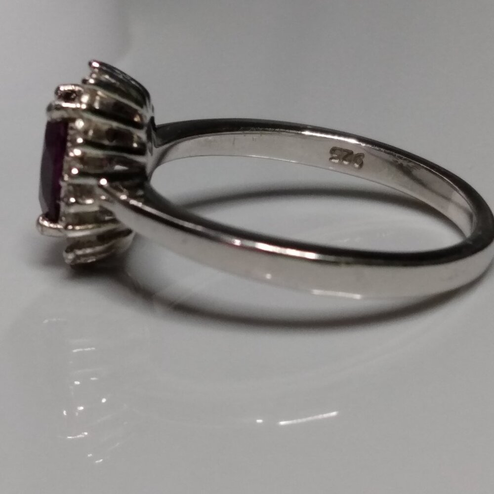 Rhodolite garnet halo ring - Picture 5 of 9